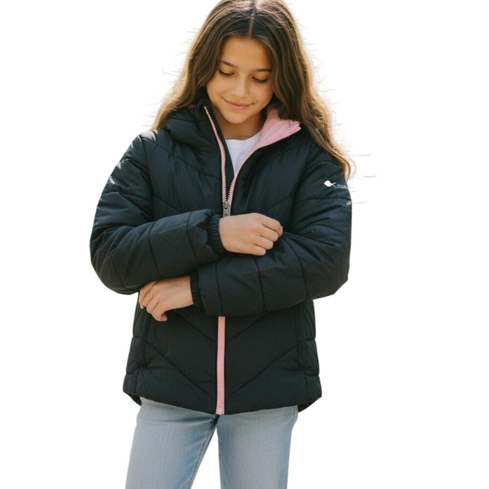 Columbia Kids' Pike Lake II Hooded Jacket, Black, Size M (10/12), NWOT